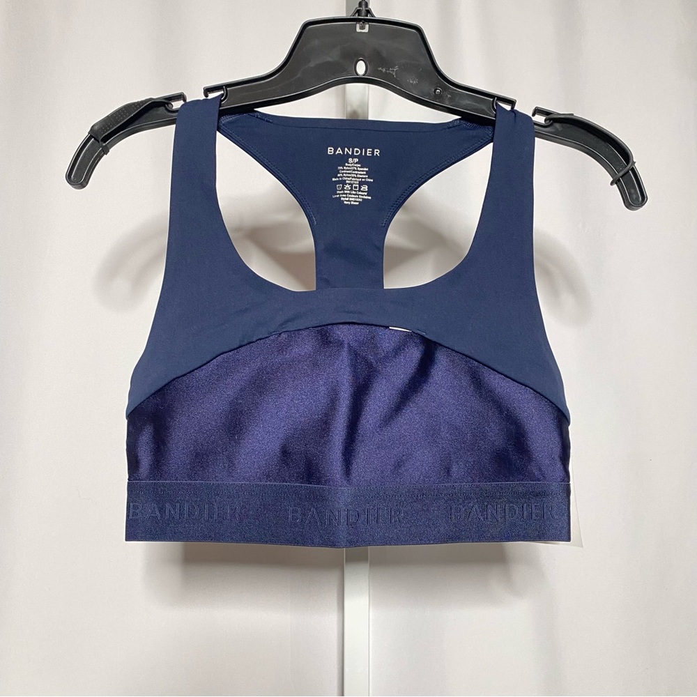 Bandier Navy Blue Sports Bra Medium Support • S
